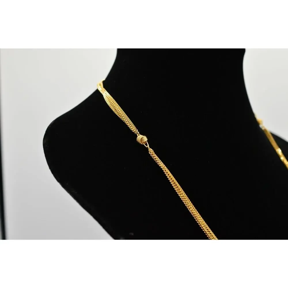 Monet Vintage Multi-Chain Necklace Gold Linked Metallic 28